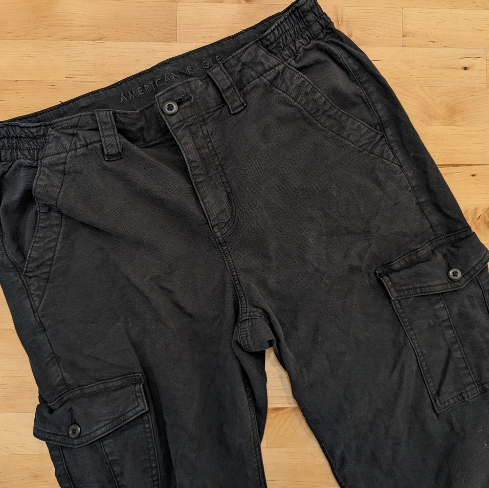 American Eagle Outfitters Charcoal Cargo Wide Leg Pants